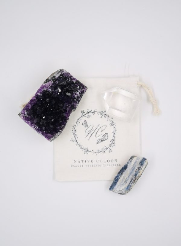 Cocoon Amethyst, Clear Quartz & Kyanite Crystal Terrarium - Image 3